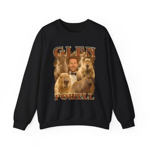 Glen powell Capybara meme Sweatshirt, Glen Powell, Glen Powell Unisex Crewneck Sweatshirt