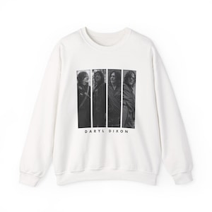 Daryl Dixon Monochrome Grid Sweatshirt, Daryl TWD, Norman Reedus - Daryl Dixon Unisex Heavy Blend™ Crewneck Sweatshirt
