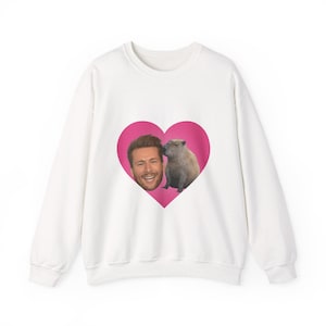Glen powell Capybara heart Sweatshirt, Glen Powell, Glen Powell Unisex Crewneck Sweatshirt