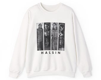 Sudadera Halsin Baldur's Gate con cuadrícula monocromática, BG3 Halsin Vintage, sudadera unisex de cuello redondo de mezcla pesada™ de Halsin