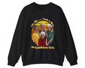 Sudadera con cuello redondo unisex de mezcla pesada™ de Jeff Goldblum, Jeff Goldblum, Dr. Ian Malcolm, La vida encuentra un camino