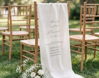 Memorial Chair Sign, Wedding Reserved Seat Banner, In Loving Memory Sign, Tribute Chair Banner, Remembrance Wedding Decor, Elegant Sign