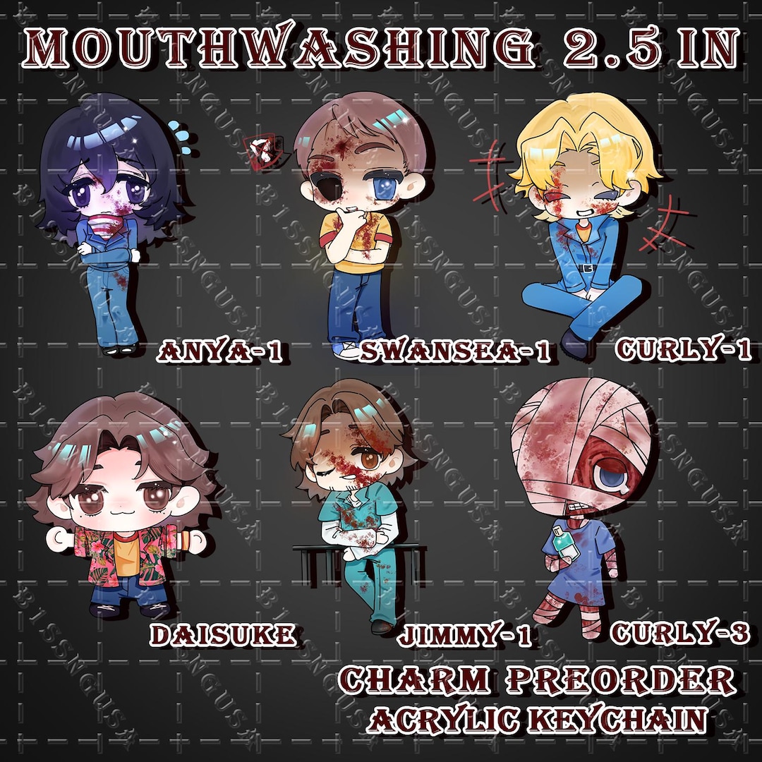 MOUTHWASHING Acrylic Keychains, Anya, Curly, Daisuke, Swansea, Jimmy
