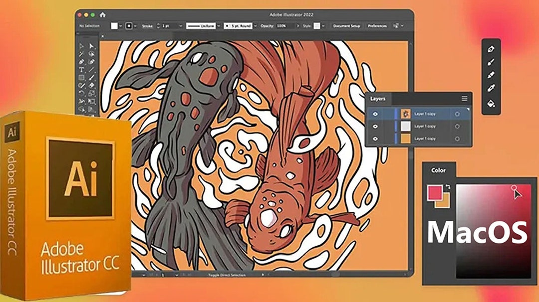 Adobe Illustrator 2024 for Mac OS Full Version Digital Download Pre