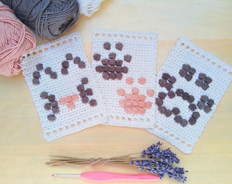 Mini Cat Tapestry Crochet Patterns: Beginner-Friendly Wall Hanging (PDF Digital Download)