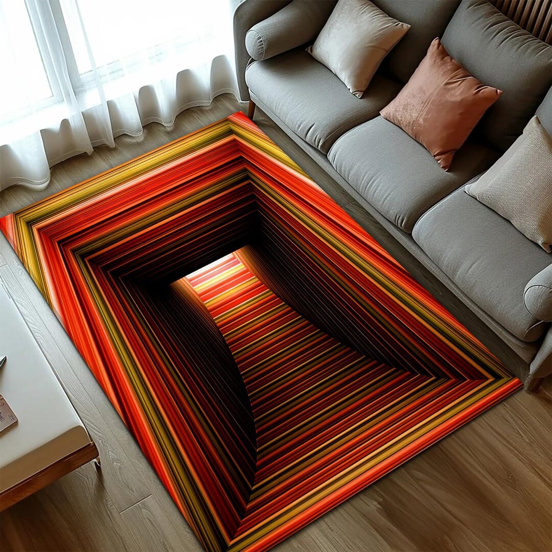 3D Optical Illusion Rug, Colorful Vortex Trippy Realistic Area Rugs for ...