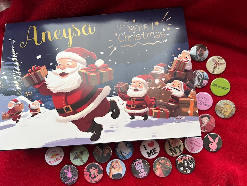 PRE ORDER Personalised Pin Advent Calendar Customize Yourself 32mm