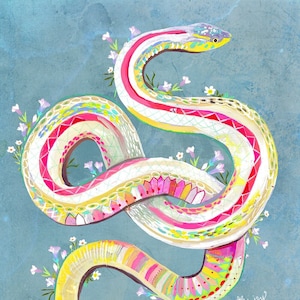 Candy Snake | Art Print | Wall Art | Katie Daisy | 8x10 | 11x14