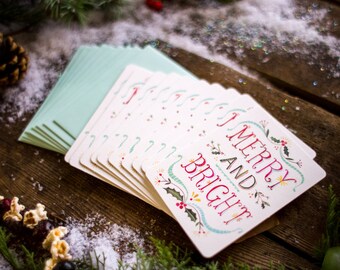 Merry and Bright - Blank Notecard Set