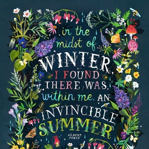 Invincible Summer | Nature Print | Katie Daisy Art | 8x10 | 11x14