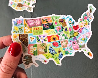 US State Flowers Sticker