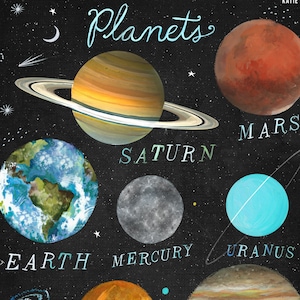 Planets Art Print | Celestial Wall Art | Space | Katie Daisy