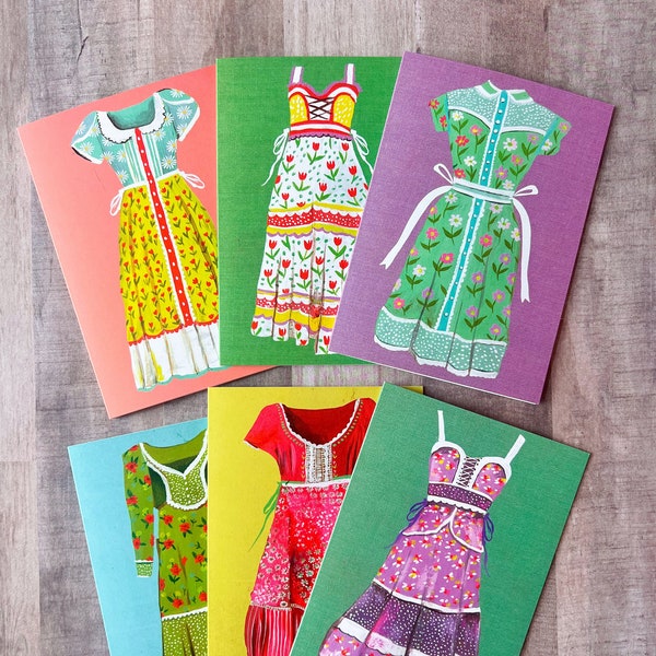 Prairie Dress Notecard Set  | Blank Cards | Stationery | Katie Daisy