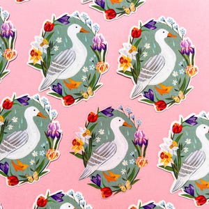 Spring Duck Matte Aufkleber
