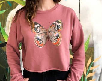 Cropped Butterfly Sweatshirt