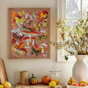 Herbst flattern Kunstdruck | Herbst Wandkunst | Aquarell Kunst |  20x30 | 11x14