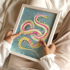 Candy Snake | Art Print | Wall Art | Katie Daisy | 8x10 | 11x14