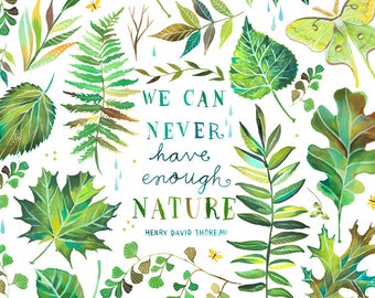 Naturaleza / Thoreau Quote / Outdoorsy Art / Katie Daisy / 8x10 / 11x14