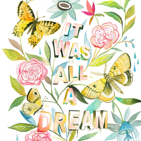 Dream State | Wildflower Art Print | Floral Wall Art | Katie Daisy | 8x10 | 11x14