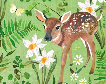 Fawn Art Print | Nature Wall Art | Katie Daisy | 8x10 | 11x14