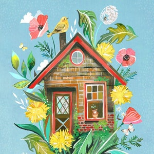 Dandelion House Art Print by Katie Daisy