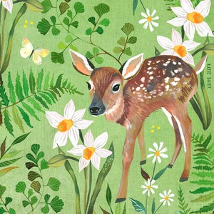 Fawn Art Print | Nature Wall Art | Katie Daisy | 8x10 | 11x14