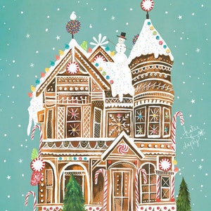 Gingerbread Palace | Holiday Wall Art | by Katie Daisy