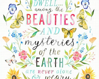 Beauties & Mysteries | Wildflower Art Print | Floral Wall Art | Katie Daisy | 8x10 | 11x14