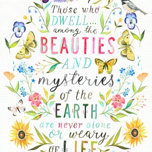 Beauties & Mysteries | Wildflower Art Print | Floral Wall Art | Katie Daisy | 8x10 | 11x14