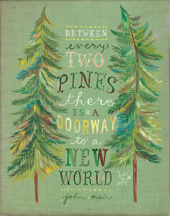 Two Pines Print by Katie Daisy