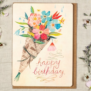 Ramo de feliz cumpleaños - Tarjeta de felicitación