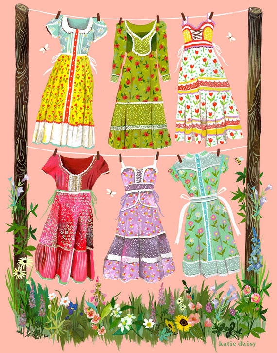 Prairie Dresses | Katie Daisy | 8x10 | 11x14