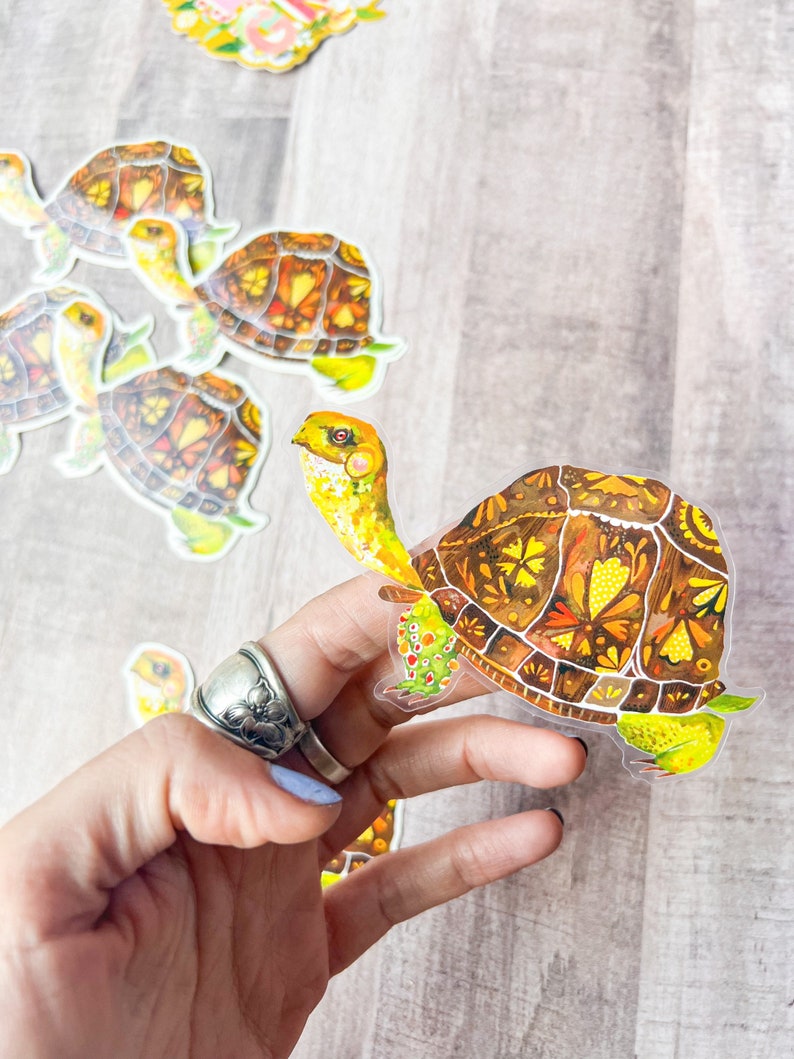 Box Turtle clear sticker image 3