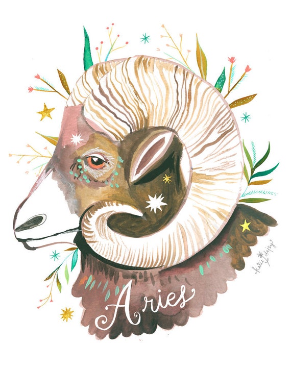 Aries | Zodiac Wall Art | Horoscope  | 8x10 | 11x14