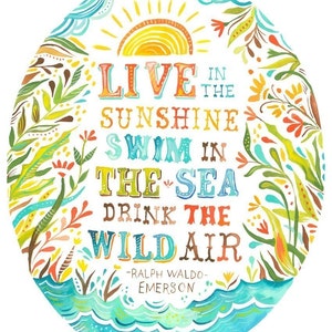 Wild Air Print | Watercolor Quote | Inspirational Wall Art | Ralph Waldo Emerson | Lettering | Katie Daisy | 8x10