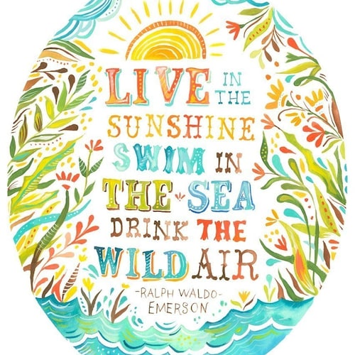 Wild Air Print | Watercolor Quote | Inspirational Wall Art | Ralph Waldo Emerson | Lettering | Katie Daisy | 8x10