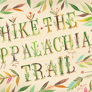 Appalachian Trail Art Print | Hiking Wall Art | Nature Decor | Katie Daisy | 8x10 | 11x14