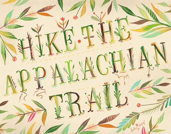 Appalachian Trail Art Print | Hiking Wall Art | Nature Decor | Katie Daisy | 8x10 | 11x14