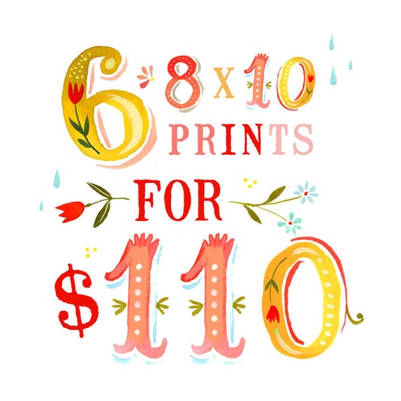 SALE - Set of 6 8x10 Art Prints | Inspirational Wall Art Discount