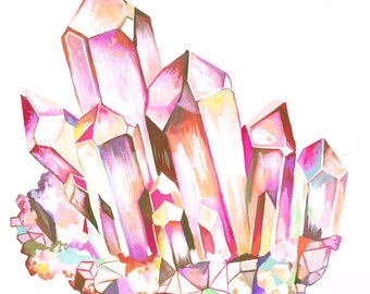 Quartz art print | Watercolor gemstone | Katie Daisy Wall Art |