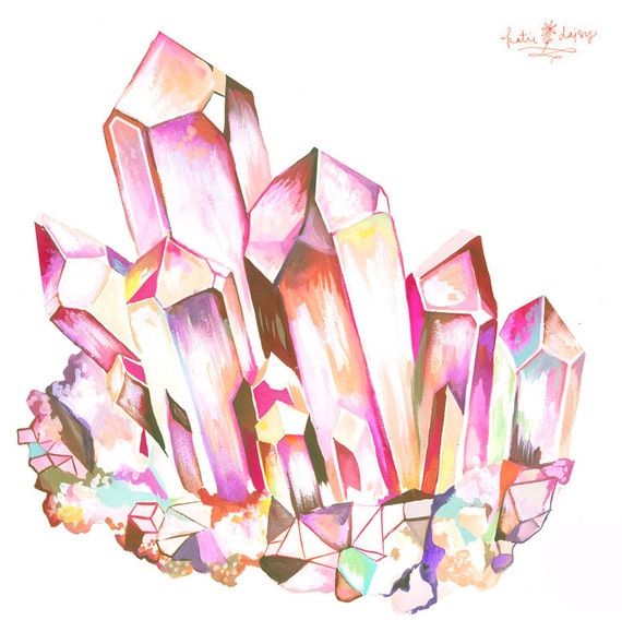 Quartz art print | Watercolor gemstone | Katie Daisy Wall Art |