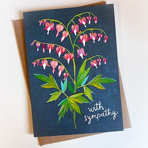 With Sympathy Bleeding Hearts - Greeting Card