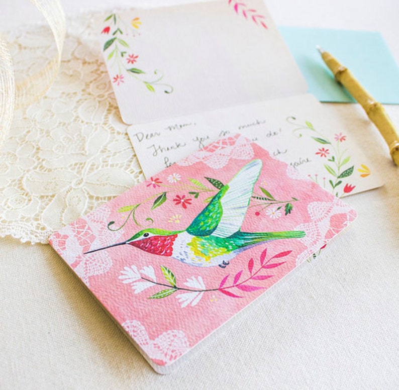 Hummingbird Notecard Set Blank Cards Stationery Katie Daisy image 2