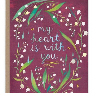 Mon coeur est avec vous - Carte de voeux - Katie Daisy