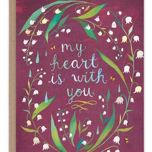 My Heart is With You - Greeting Card - Katie Daisy