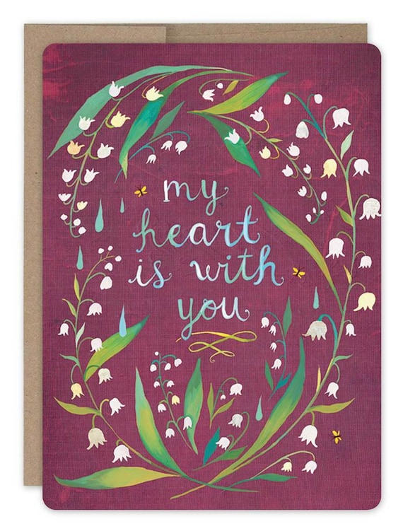 My Heart is With You - Greeting Card - Katie Daisy