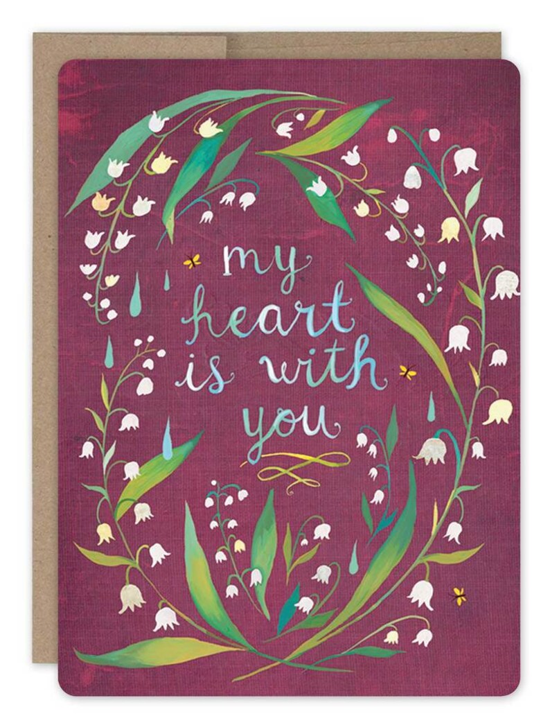 My Heart is With You Greeting Card Katie Daisy image 1