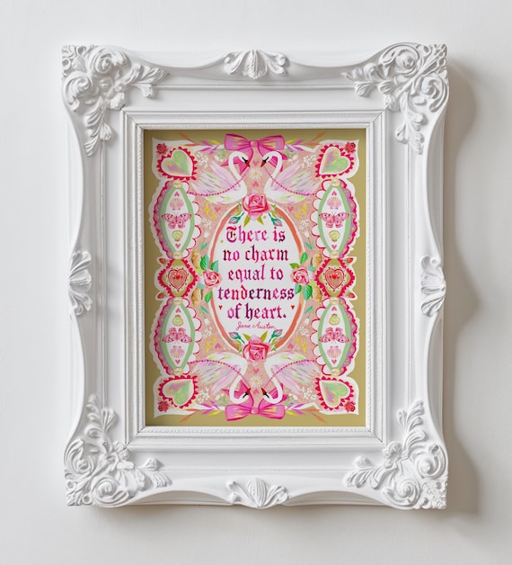 Tenderness of Heart art print | Watercolor Typography | Hand Lettered | Floral Wall Art | Katie Daisy