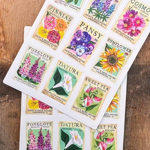 Feuilles d'autocollants pour sachets de graines