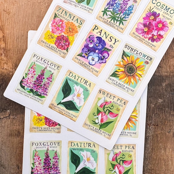 Seed Packet Sticker Sheets